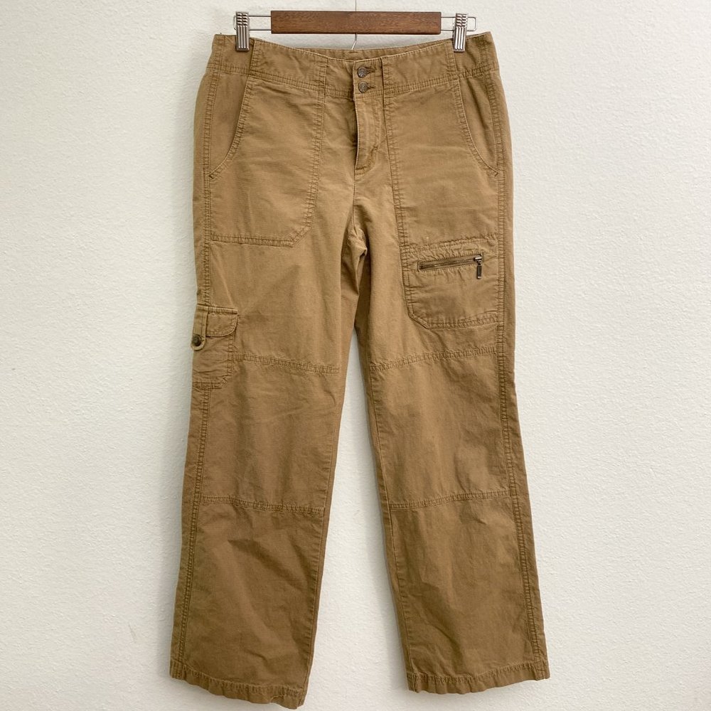 Eddie Bauer Womens Vashon Fit Khaki Pants Zip Cargo Size 6 Hiking